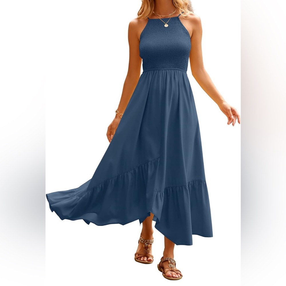 BTFBM summer casual halter neck dress